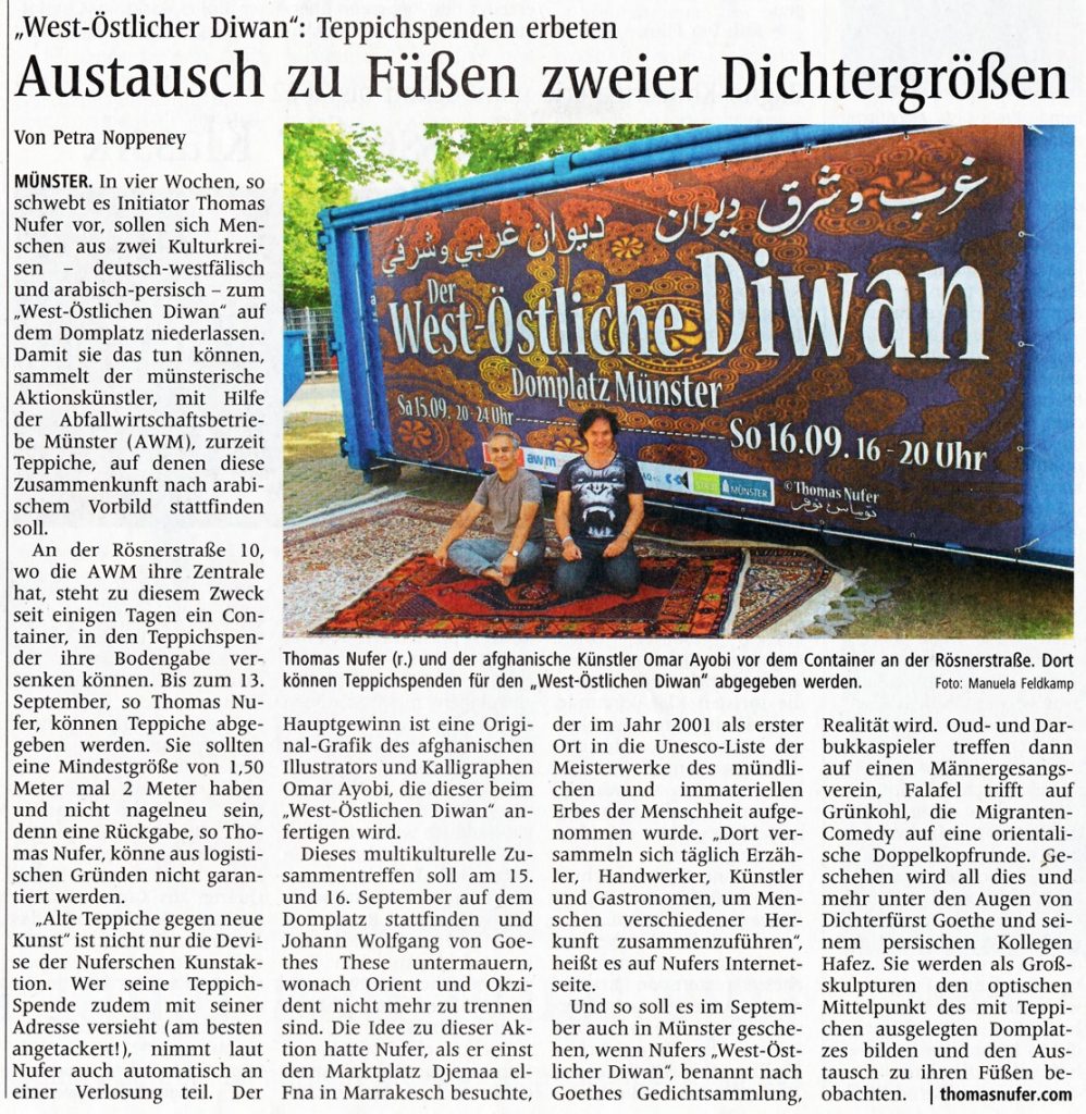 Zeitungsartikel austausch zu füssen zweier dichtergrössen